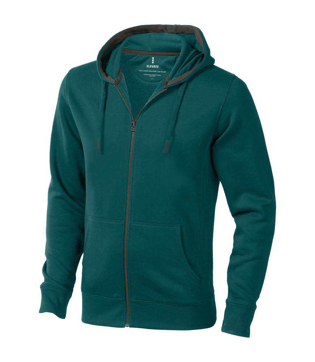 Arora Sweat À Capuche Zippé Homme Vert Forêt Elevate-2
