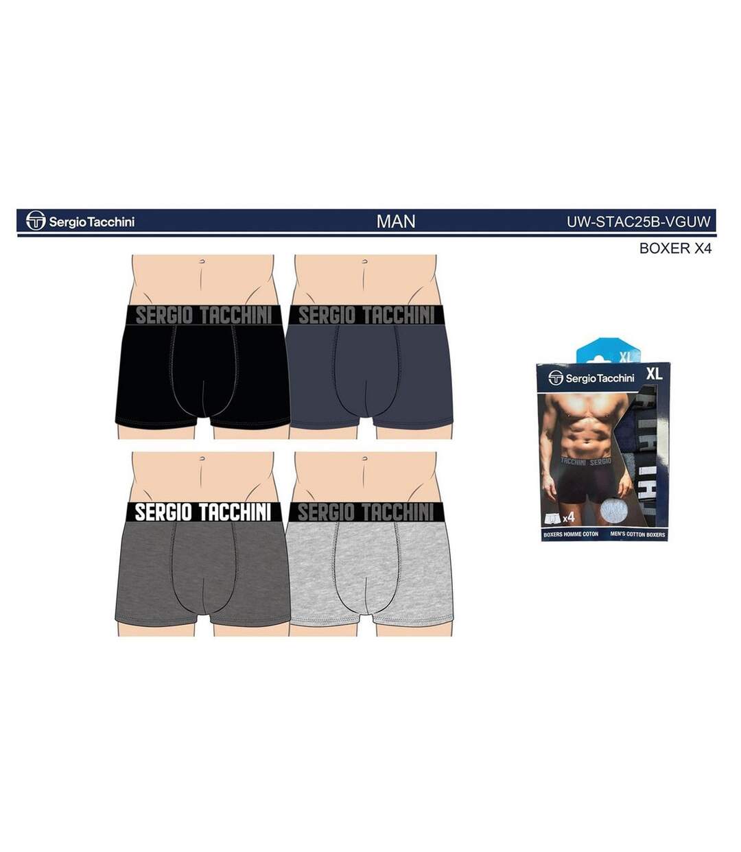 Boxer SERGIO TACCHINI Pack de 4 Boxers 1730-4