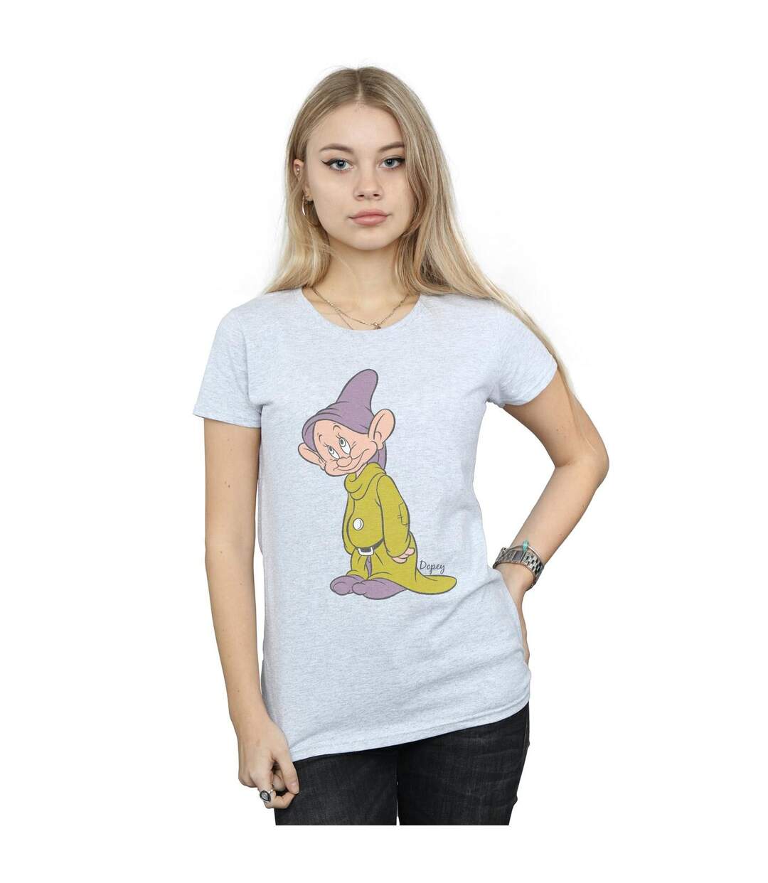 Disney T-shirt coton classique Dopey Femmes/Dames (Gris sportif) - UTBI14894-2