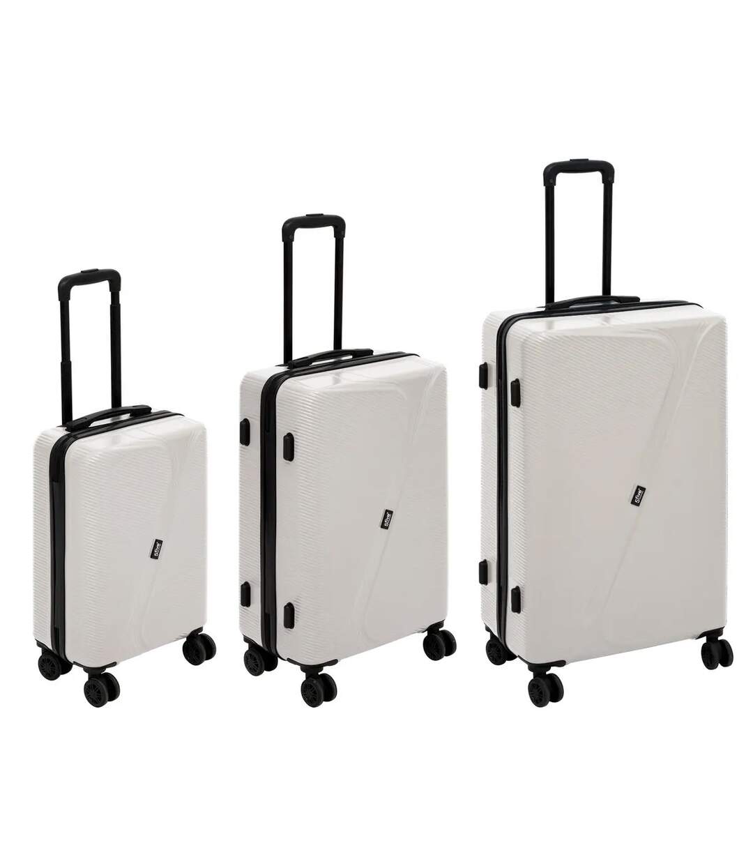 Lot de 3 Valises Rigides à Roulettes Travel 77cm Beige-1