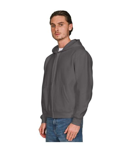 Unisex Adult Combed Cotton Oversized Full Zip Hoodie Charcoal Casual Classics