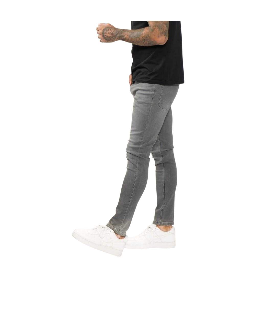 Mens Denim Skinny Jeans Charcoal Firetrap-4