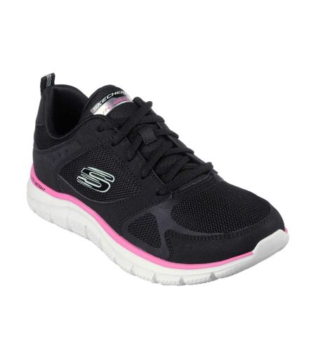 Baskets Track Femme Noir Rose Skechers