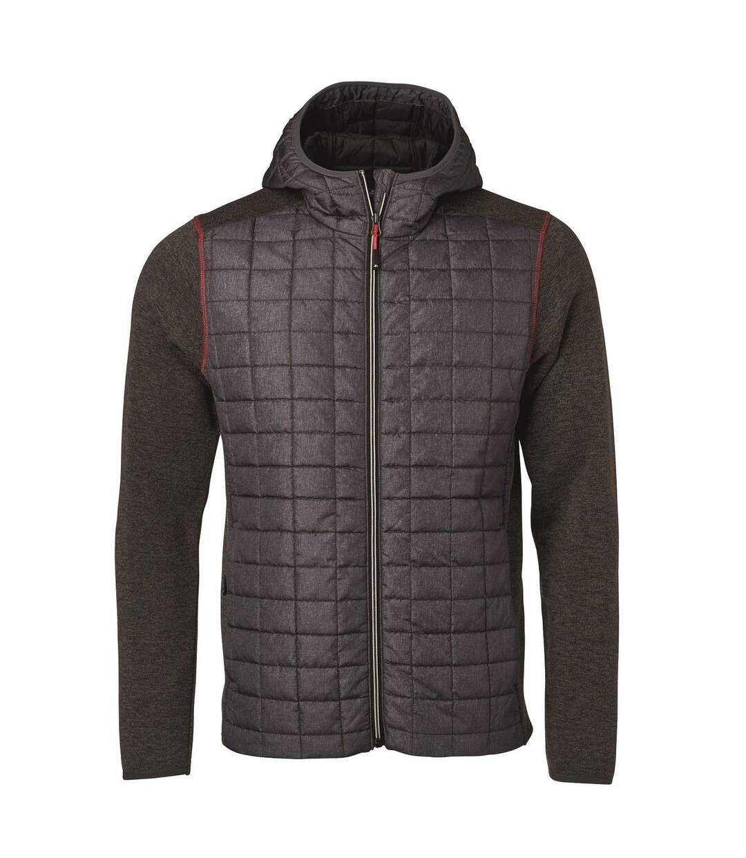 Veste tricot hybride matelassée - homme - JN772 - gris foncé mélange-2