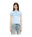Womens/ladies Glow Logo T-shirt Blue Diesel-4