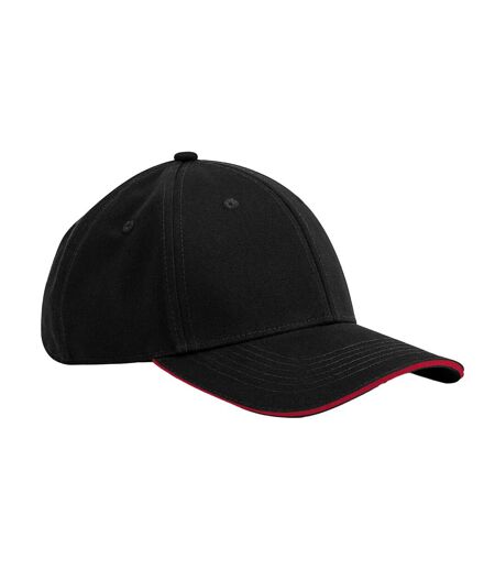 Casquette Earthaware Noir Rouge Classique Beechfield