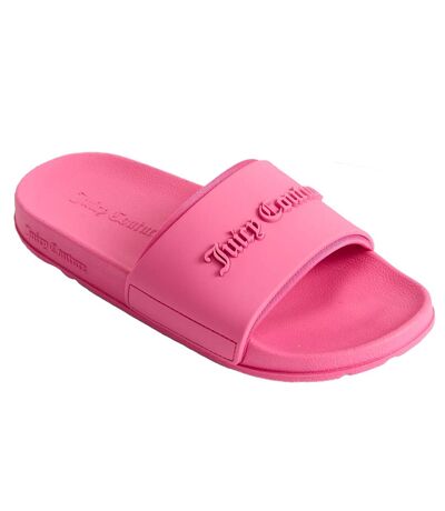 Womens/ladies embossed sliders pink glow Juicy Couture