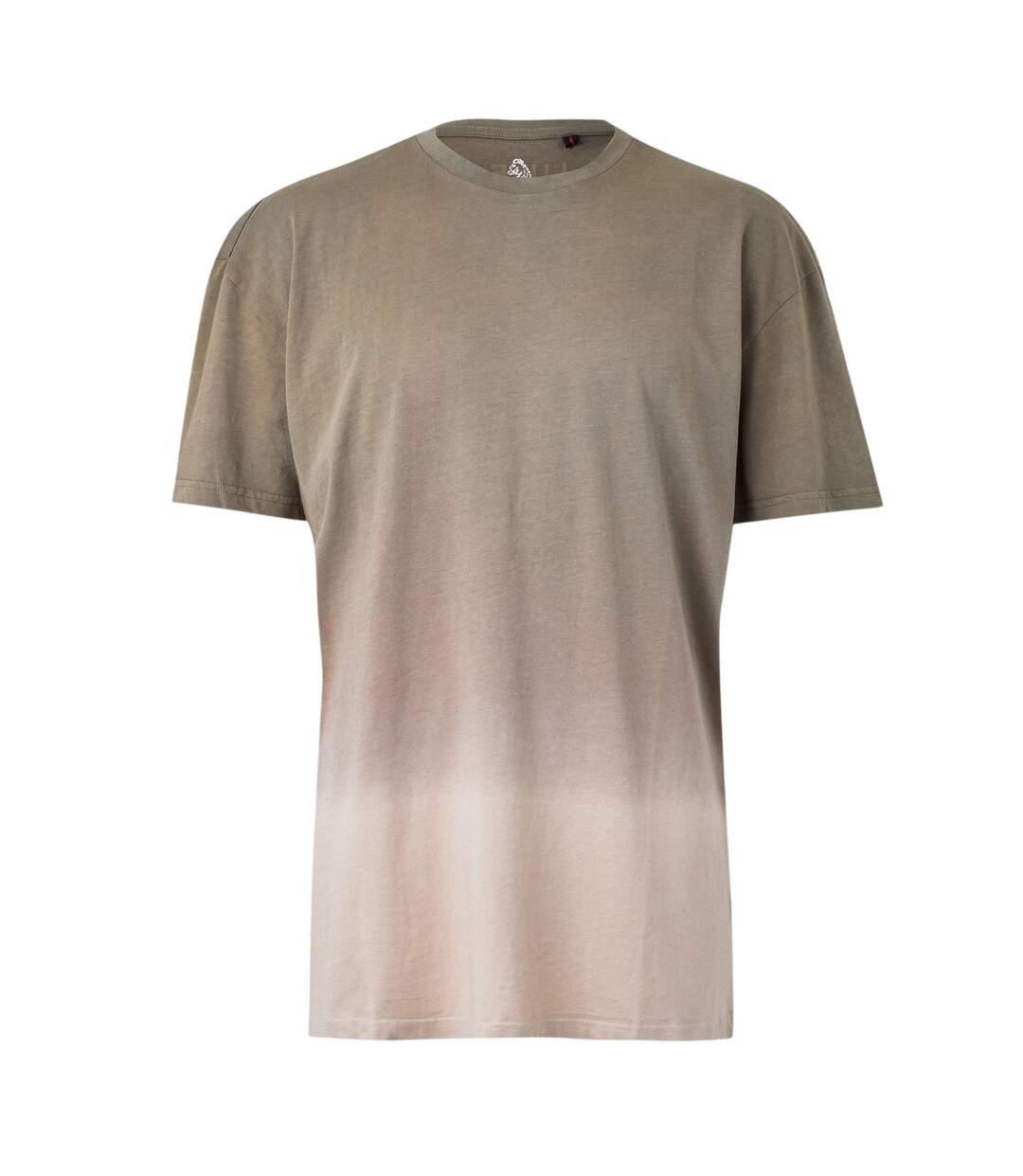 Mens Ombre Cotton Regular Short-sleeved T-shirt Brown Luke-1