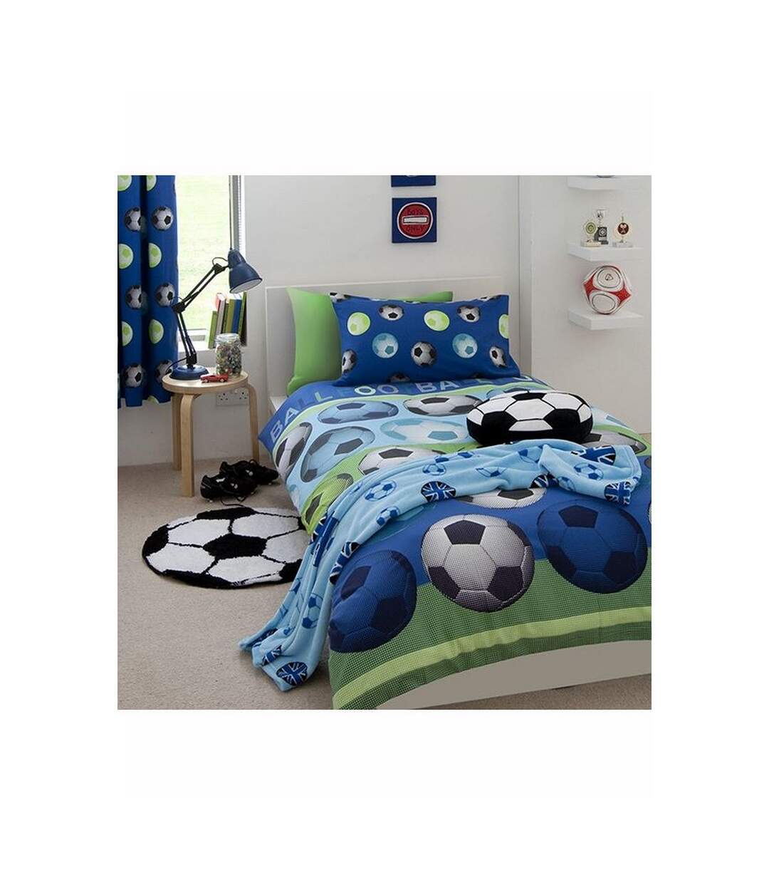 Football duvet cover set blue/green/white Catherine Lansfield-1