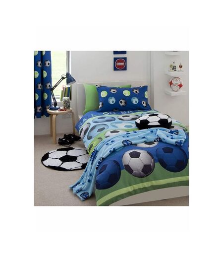 Football duvet cover set blue/green/white Catherine Lansfield