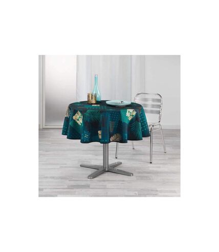 Nappe Ronde Imprimée Oreane 180cm Bleu