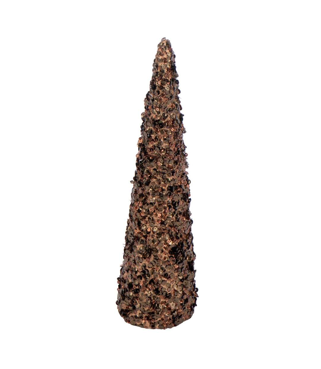 Déco Cône de Noël Sequins 46cm Marron-1
