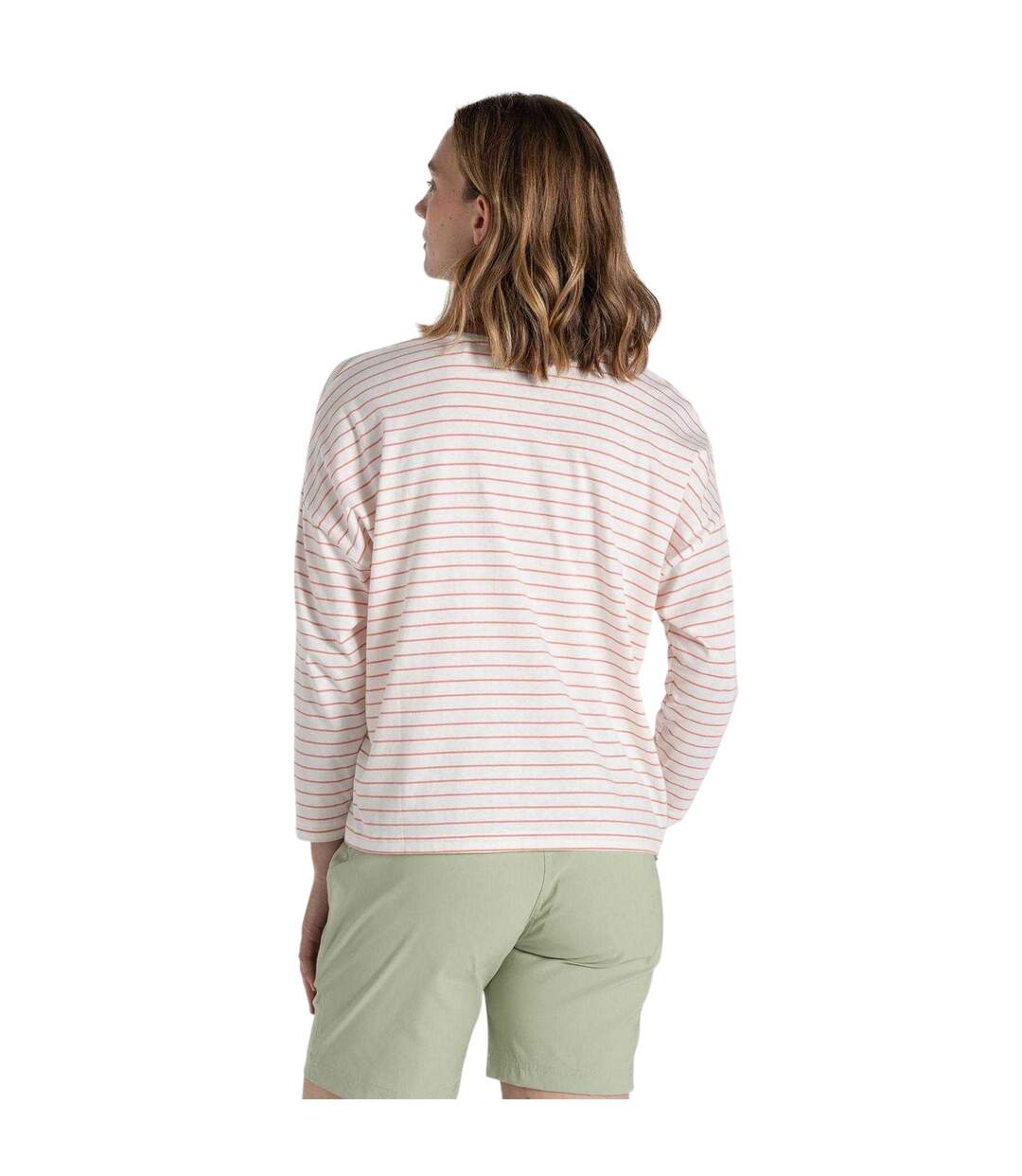 T-shirt Ample Manches Longues Motif/style À Rayures Kielder Femme Orange Foncé À Rayures Craghoppers-3