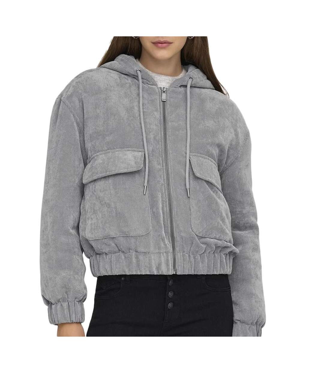 Veste grise femme only suva corduroy-1