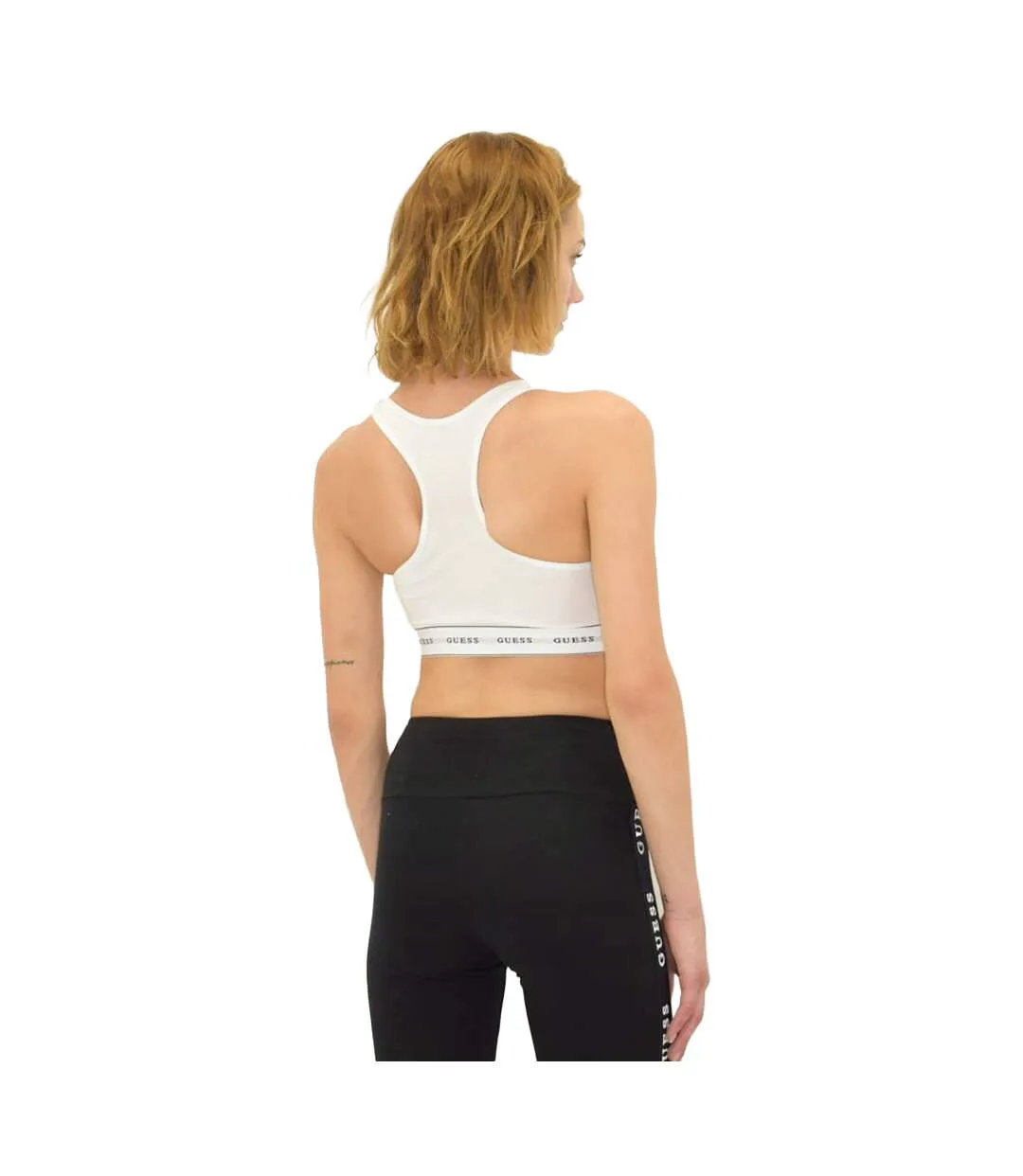 Brassière De Sport Motif/style Uni Femme Blanc Guess-3