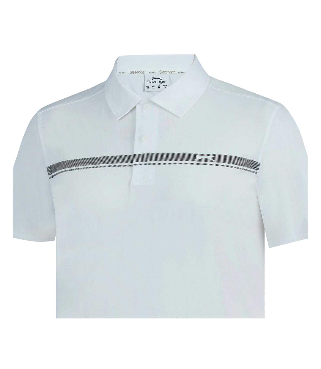 Polo Golf Motif/style Rayures Contrastées Homme Blanc Slazenger-3