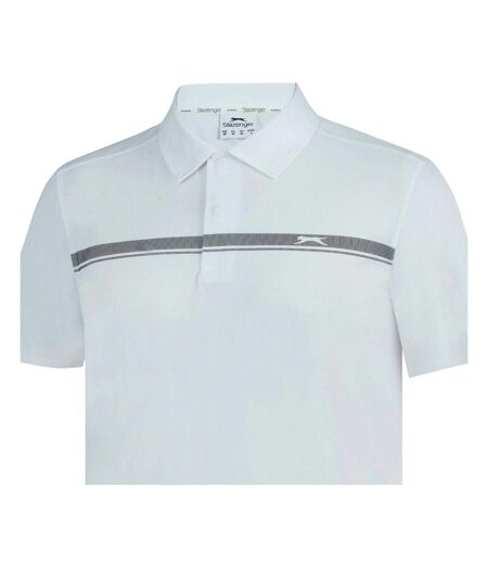 Polo Golf Motif/style Rayures Contrastées Homme Blanc Slazenger