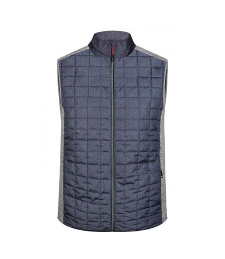 Veste Sans Manches Homme Gris Clair Chiné Anthracite Chiné James And Nicholson