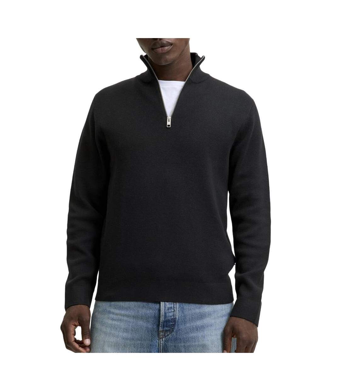 Pull noir homme jack & jones milanoe-1