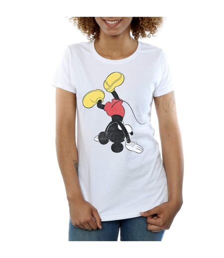 Disney T-shirt en coton à l'envers Mickey Mouse Femme/Femme (Blanc) - UTBI31422