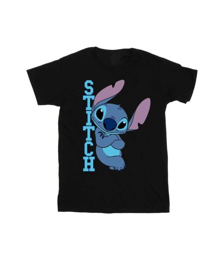 Disney Womens/Ladies Lilo And Stitch Posing Cotton Boyfriend T-Shirt (Noir) - UTBI29721