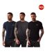 Lot De 3  T-shirts Motif/style Logo Homme Bleu Marine Gris Noir Bench-1
