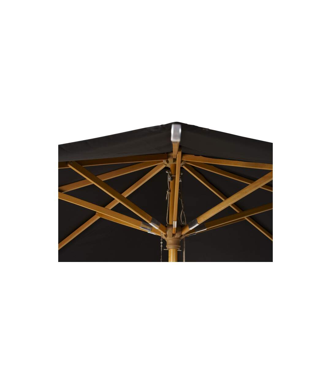 Parasol Design en Bois Naxos 300cm Noir-3
