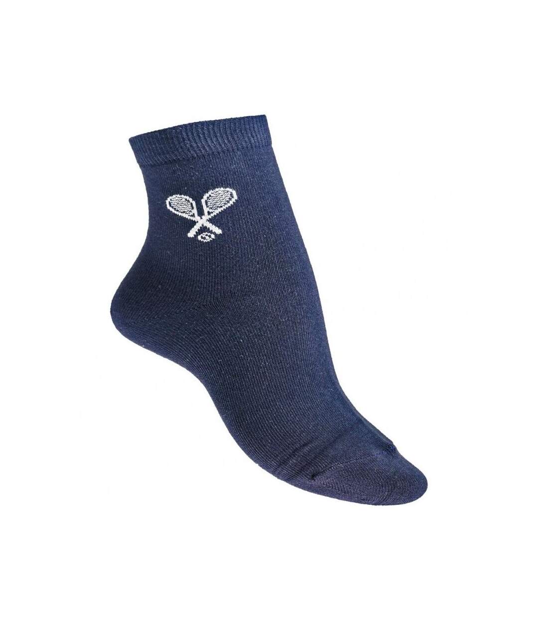 LES LIMOUSINES Mi-Chaussettes Femme Coton TENNIS Marine-1