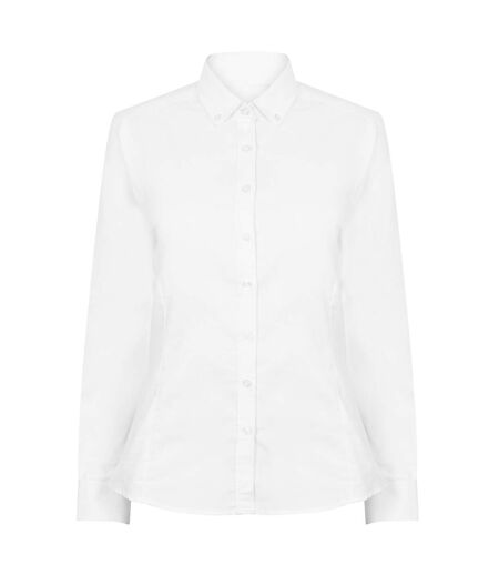 Henbury Womens/Ladies Modern Long Sleeve Oxford Shirt (White) - UTRW5424