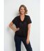 T-shirt col V en résille avec sequins-1