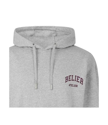 Mens Campus Logo Hoodie Grey Marl Belier