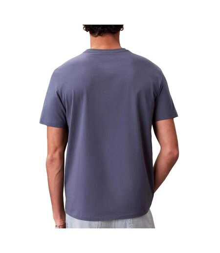 T-Shirt bleu chiné homme calvin klein jeans badge l4g