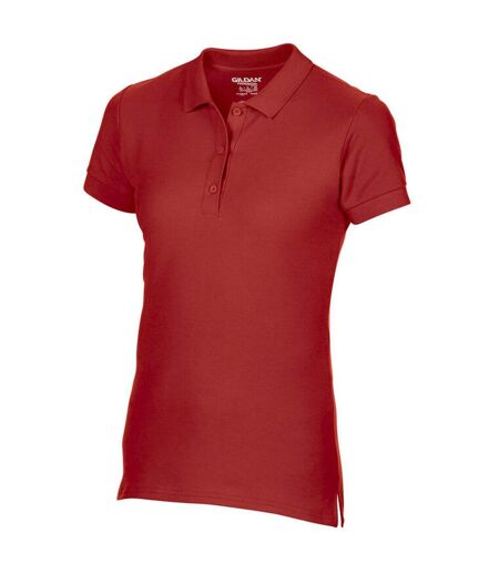 Womens/ladies double piqué polo shirt red Gildan