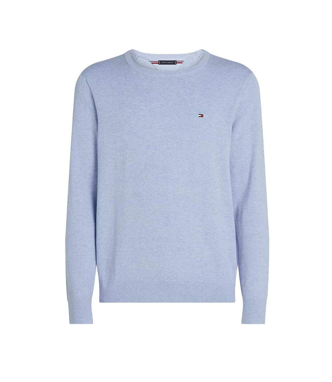 Pull bleu homme tommy hilfiger pima mw0mw28046 - l-1