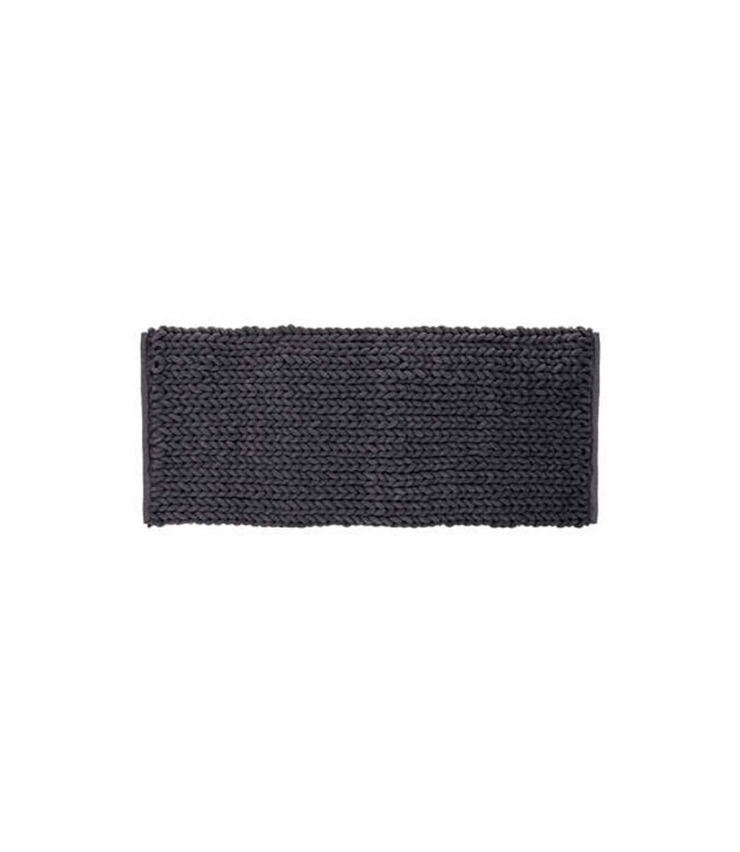Tapis de Salle de Bain Tissé Épais 50x120cm Gris Foncé-1
