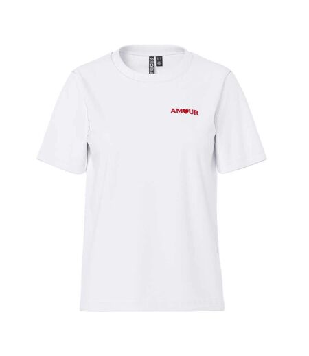 T-Shirt blanc femme pieces pcoda