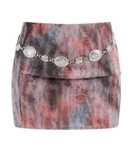 Womens/ladies Tie Dye Mini Skirt Grey Missy Empire