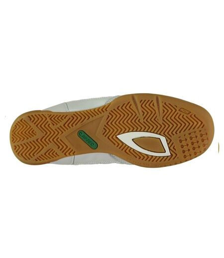 Mens Suede Squash Shoes White Green Hi-Tec