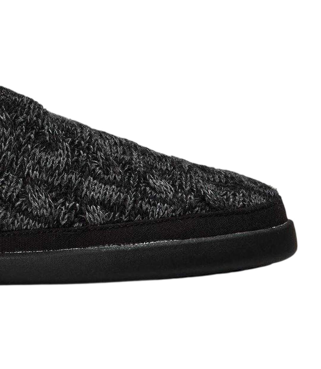 Womens/ladies Cable Knit Chunky Sole Mule Slippers Black Toms-3