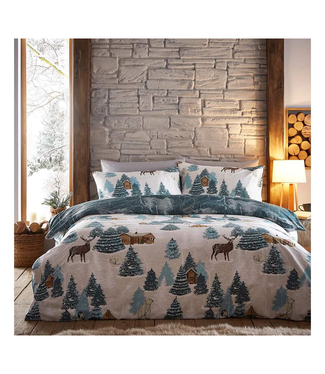 Arcticus arctic animals duvet cover set blue Furn-1