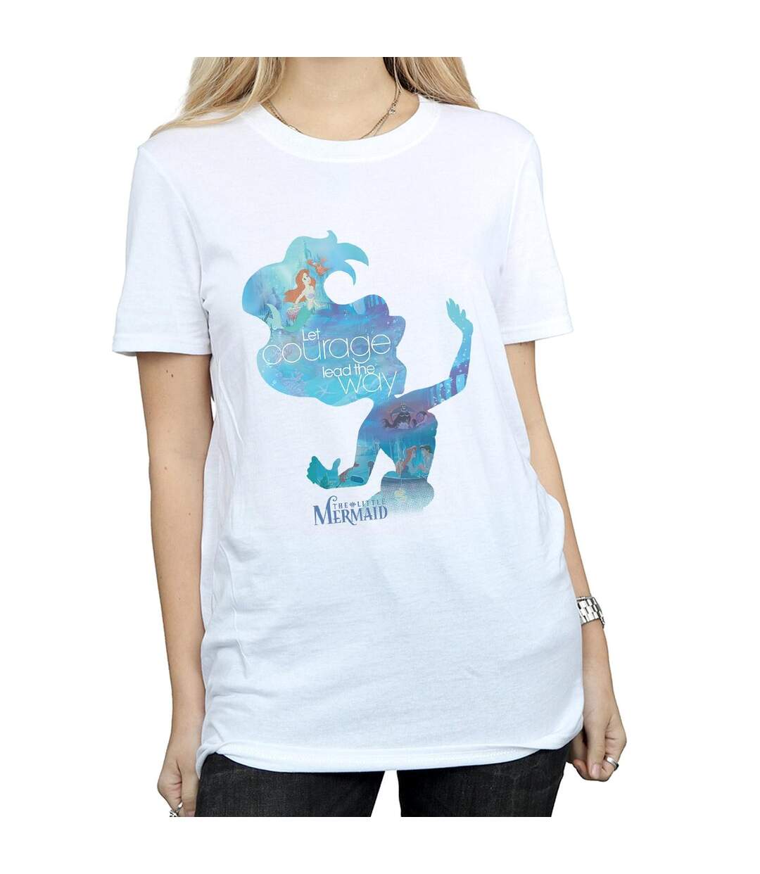 Disney Princess - T-shirt ARIEL FILLED SILHOUETTE - Femme (Blanc) - UTBI42579-3