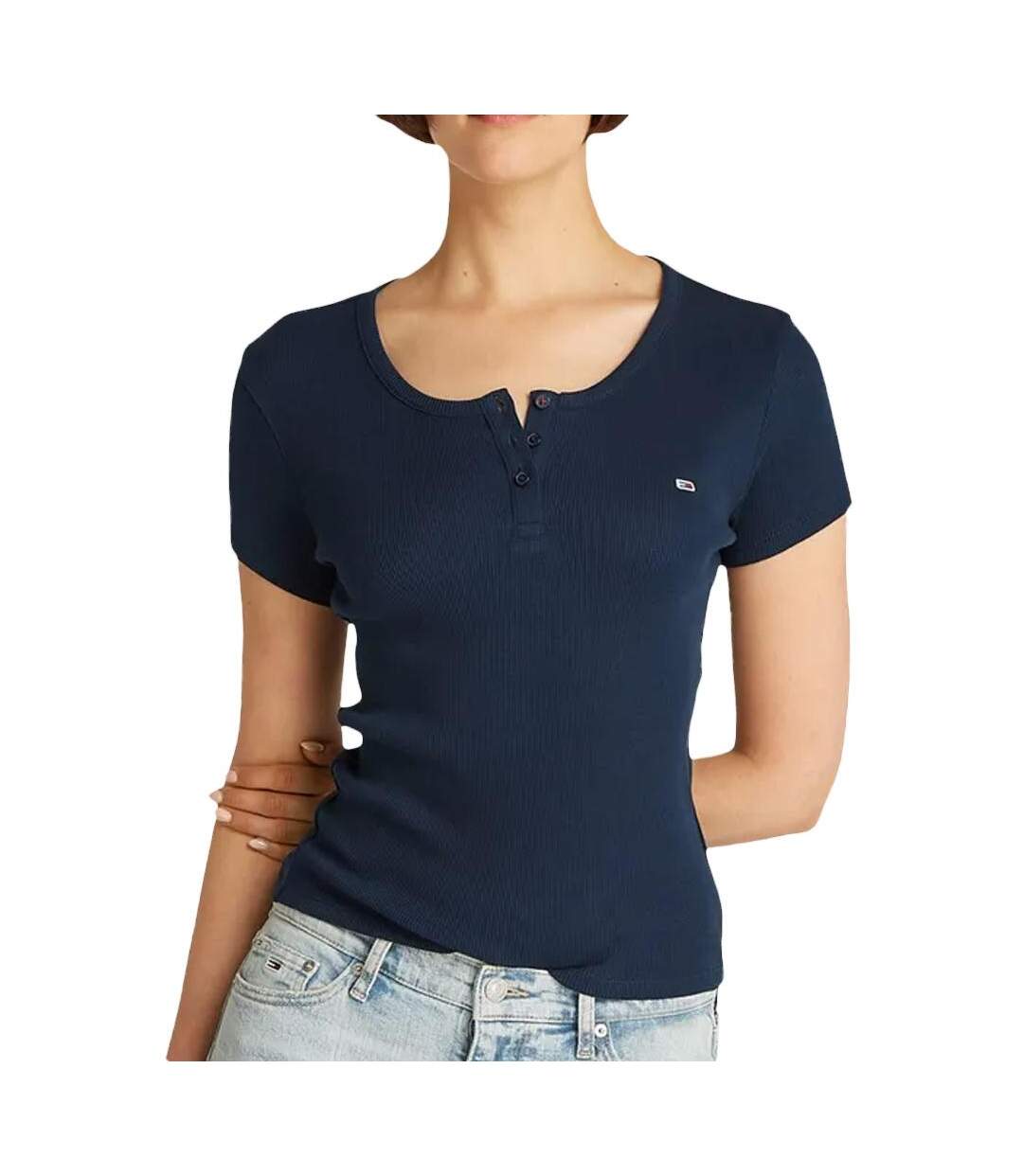 Débardeur marine femme tommy hilfiger tjw slim button tank - l-1