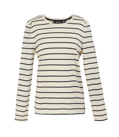 T-shirt federica femme vanille claire / bleu marine Regatta