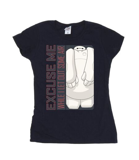 Disney - T-shirt BIG HERO BAYMAX EXCUSE ME SOME AIR - Femme (Bleu marine) - UTBI13310