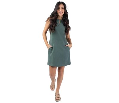 Robe coupe droite unie Ondine kaki Coton Du Monde