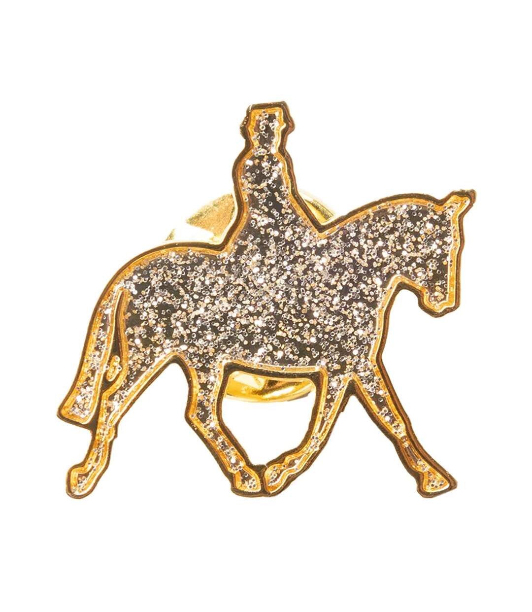 Glitz & Glam Horse Rider Tie Pin One Size Gold Silver Supreme-1