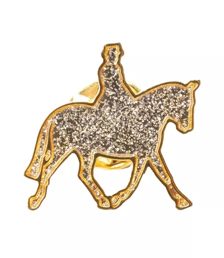 Glitz & Glam Horse Rider Tie Pin One Size Gold Silver Supreme