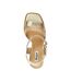 Womens/ladies Jessia Leather Sandals Gold Dune London-3