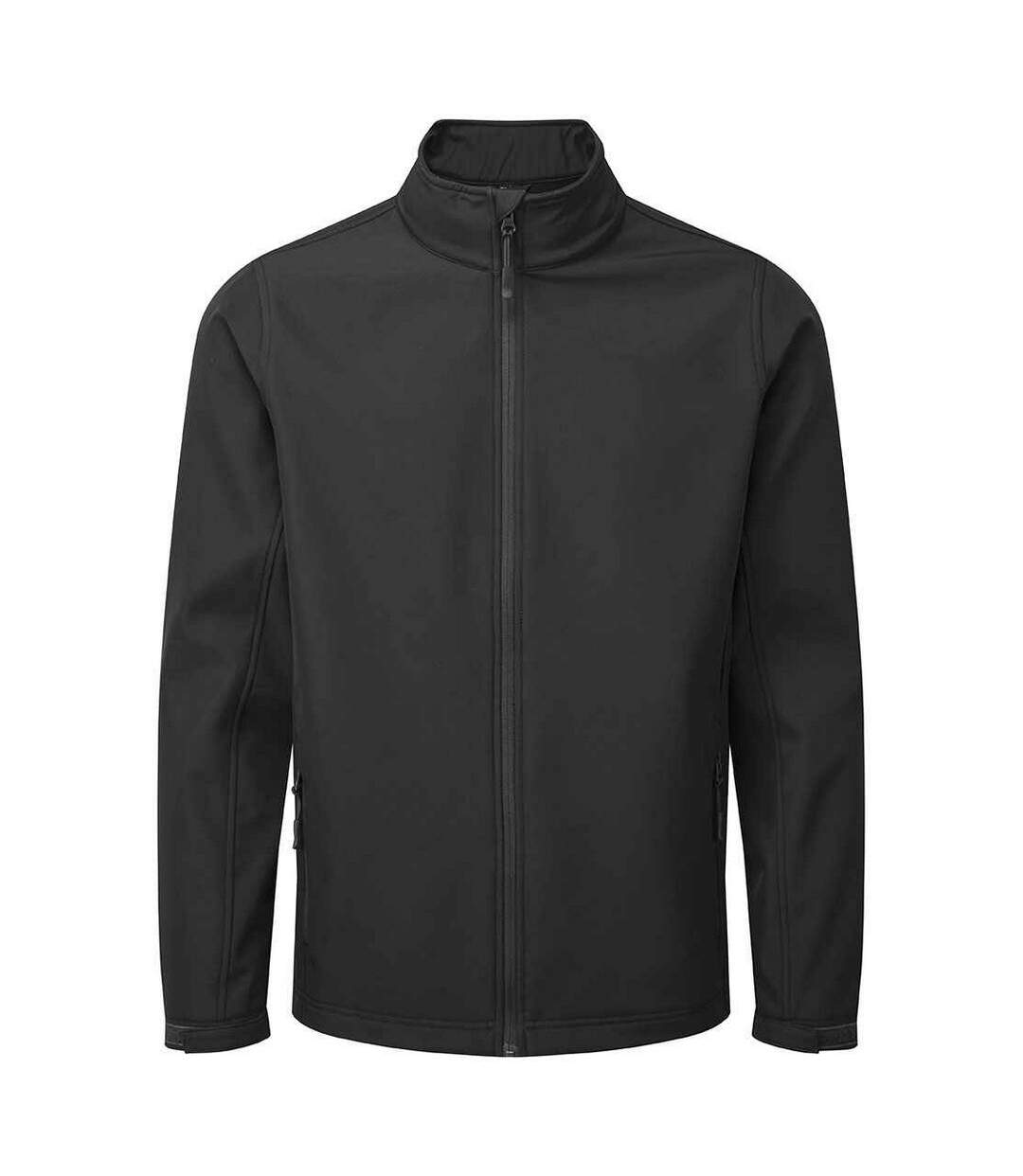 Mens Recycled Wind Resistant Soft Shell Jacket Black Premier-1