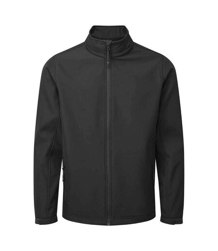 Mens Recycled Wind Resistant Soft Shell Jacket Black Premier